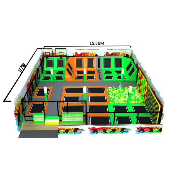 280m² china play gym activate indoor trampoline park with design suitable for all ages